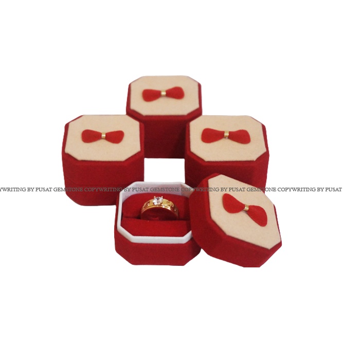 Kotak Perhiasan / Kotak Cincin Bludru Box Velvet Bisa untuk 2 Cincin