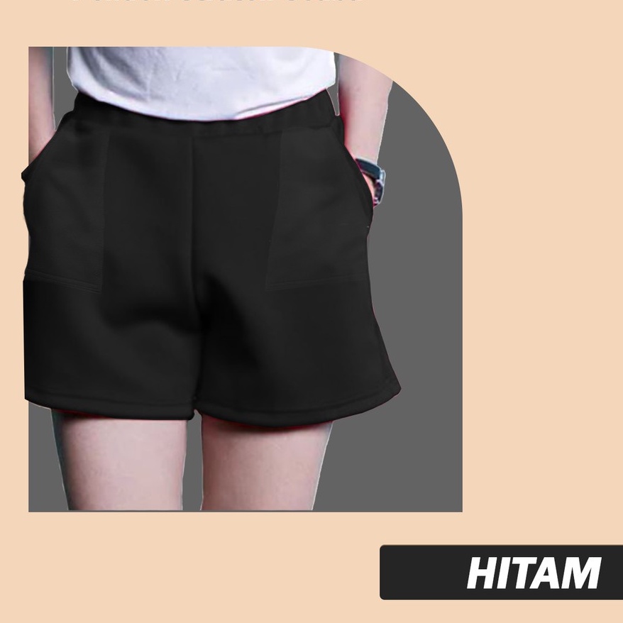New Arrival !! CELANA POLOS PENDEK WANITA - short ppants crepe milano celana wanita terbaru