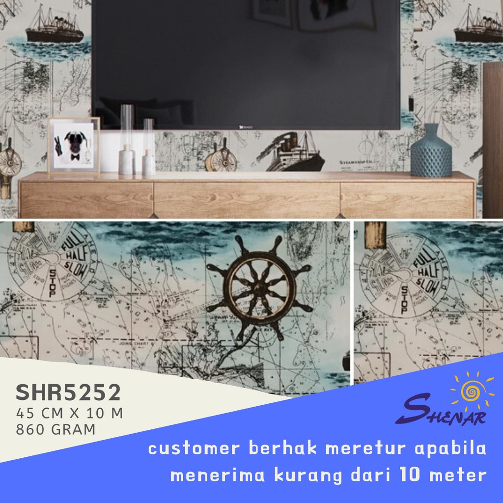 (750GR) SHENAR WALLPAPER STIKER DINDING PVC / WALLPAPER DINDING MOTIF / DEKORASI RUMAH / WALLPAPER UKURAN 45X10M / INTERIOR DESIGN / WALLPAPER TEMBOK