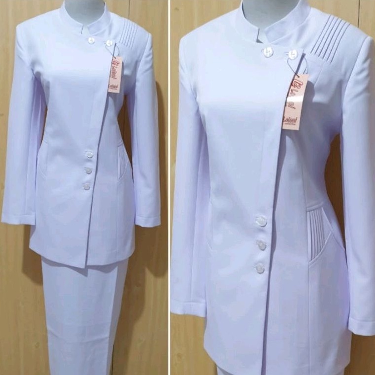 Baju perawat merk lolani stelan rok span blazer lolani seragam lolani baju putih lolani