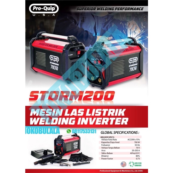 MESIN LAS LISTRIK WELDING INVERTER SMART200 - PROQUIP