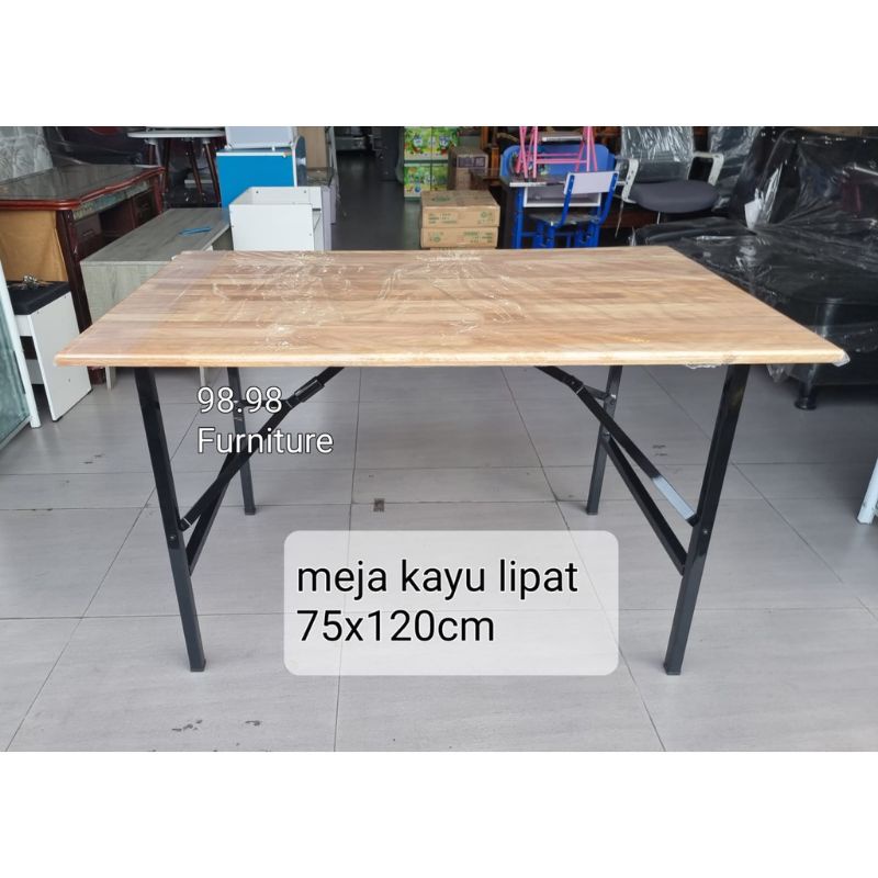Meja Kayu Lipat - Meja Cafe - Meja Minimalis 75x120cm - Medan