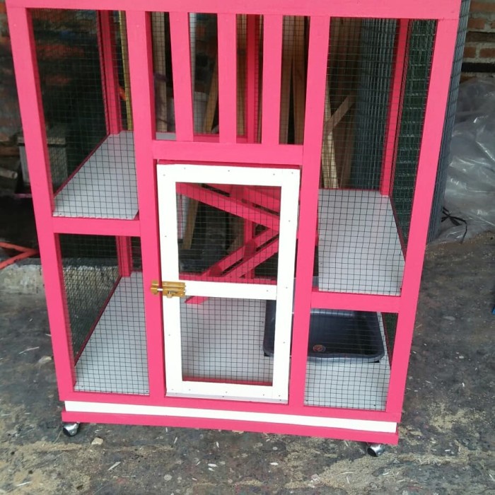 kandang kucing pink/kandang kucing lucu