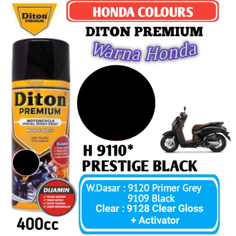 H 9110 PRESTIGE BLACK DITON PREMIUM 400cc Cat Semprot Pylok Pilok Pylox / Cat Aerosol / Pilok Diton 
