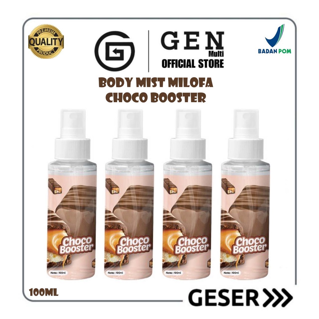 GEN - [BPOM] Parfum Body Mist Milofa Choco Booster 100ml Premium / Body Mist Choco Booster 100ml / Parfum Unisex Wangi Tahan Lama