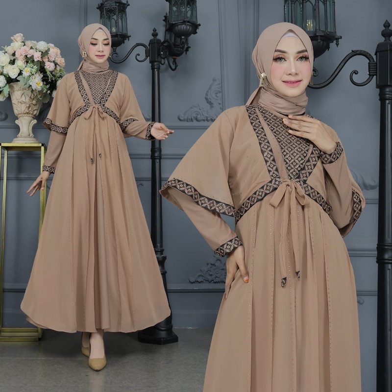 HOLICSUSAN - Abaya Batwing by Shereen Abaya Abaya Mewah Abaya Hitam Abaya Silver Abaya Arab Gamis Arab