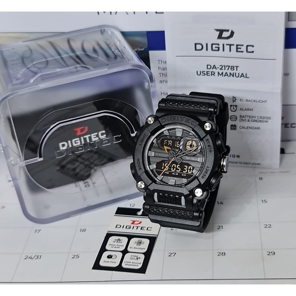 BEST SELLER JAM TANGAN DIGITEC ORIGINAL 2178 G167 PRIA TALI RUBBER TANGGAL AKTIF BODY BULAT DM 4.6CM FREE BOX &amp; BATERAI || JAM TANGAN FASHION PRIA  JAM TANGAN COWOK MURAH