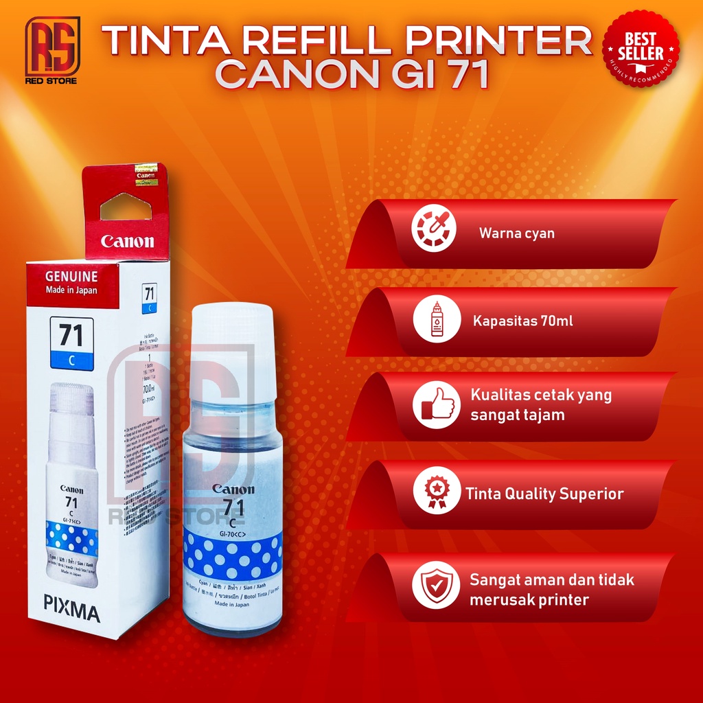 1 SET 4 PCS Tinta Canon Gi 71 For Printer G1020 G3020 G2020 G2060 G3060