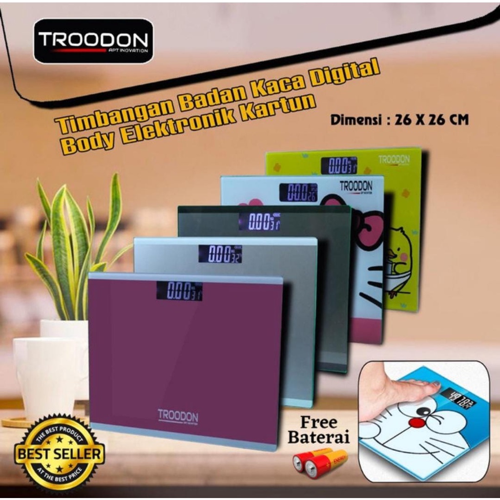 Timbangan Badan Digital With USB Charging Anti Pecah With LCD