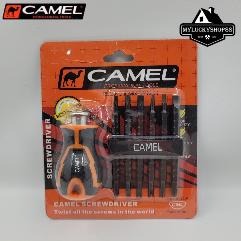 Camel Obeng Cebol Set 218 Flexible Bolak Balik Mini 7 Pcs Kombinasi