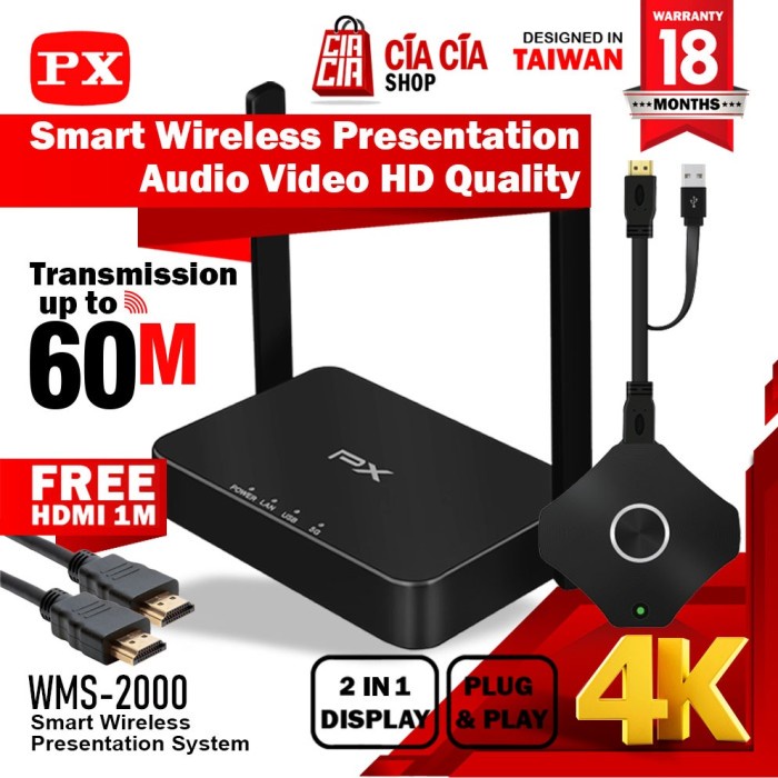 HDMI WIRELESS 60M VIDEO TRANSMITTER RECEIVER 1080P PX WMS-2000 4K2K