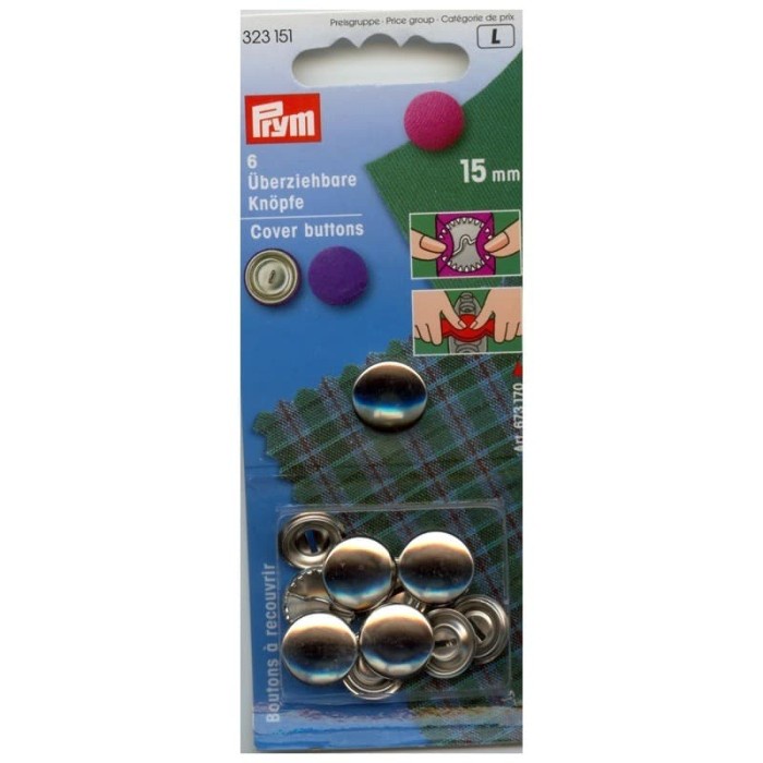 Kancing Kancing Bungkus Cover Button 15Mm By Prym