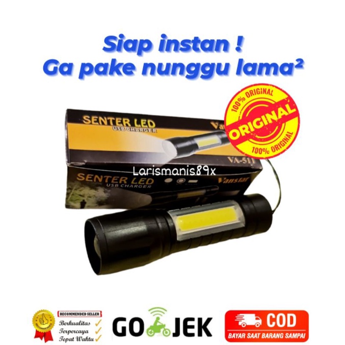 Senter Swat Mini COB ZOOM Rechargeable SUPER TERANG MS 511