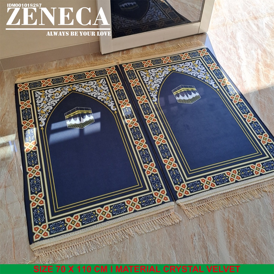 Zeneca Sajadah Turki Premium Print 3D Bahan Crystal Velvet Ukuran 70 x 110cm Kualitas Tinggi