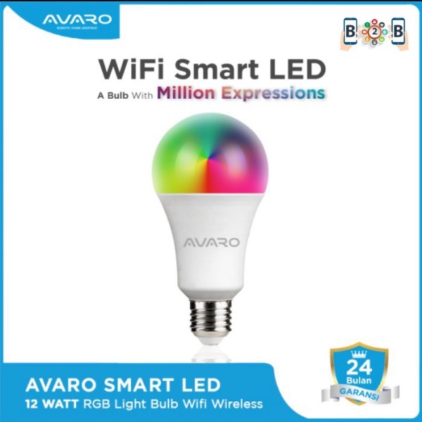 Avaro Unik 12W Smart Bulb Diskon Bohlam LED WiFi RGB Lampu
