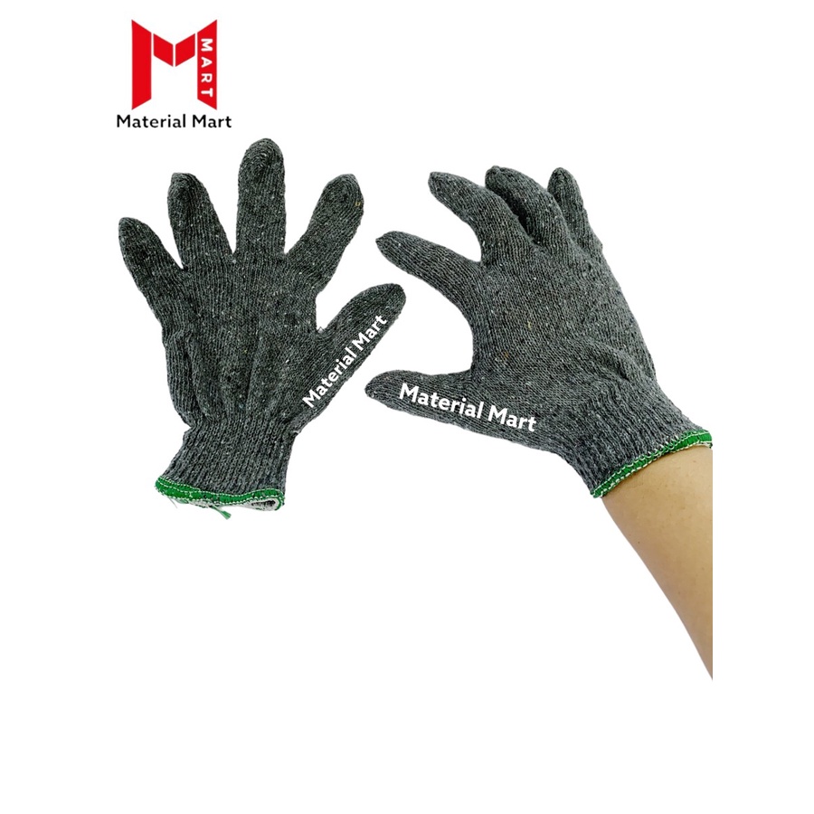 Sarung Tangan Proyek | Sarung Tangan 4 Benang Abu abu | Safety Gloves | Material Mart