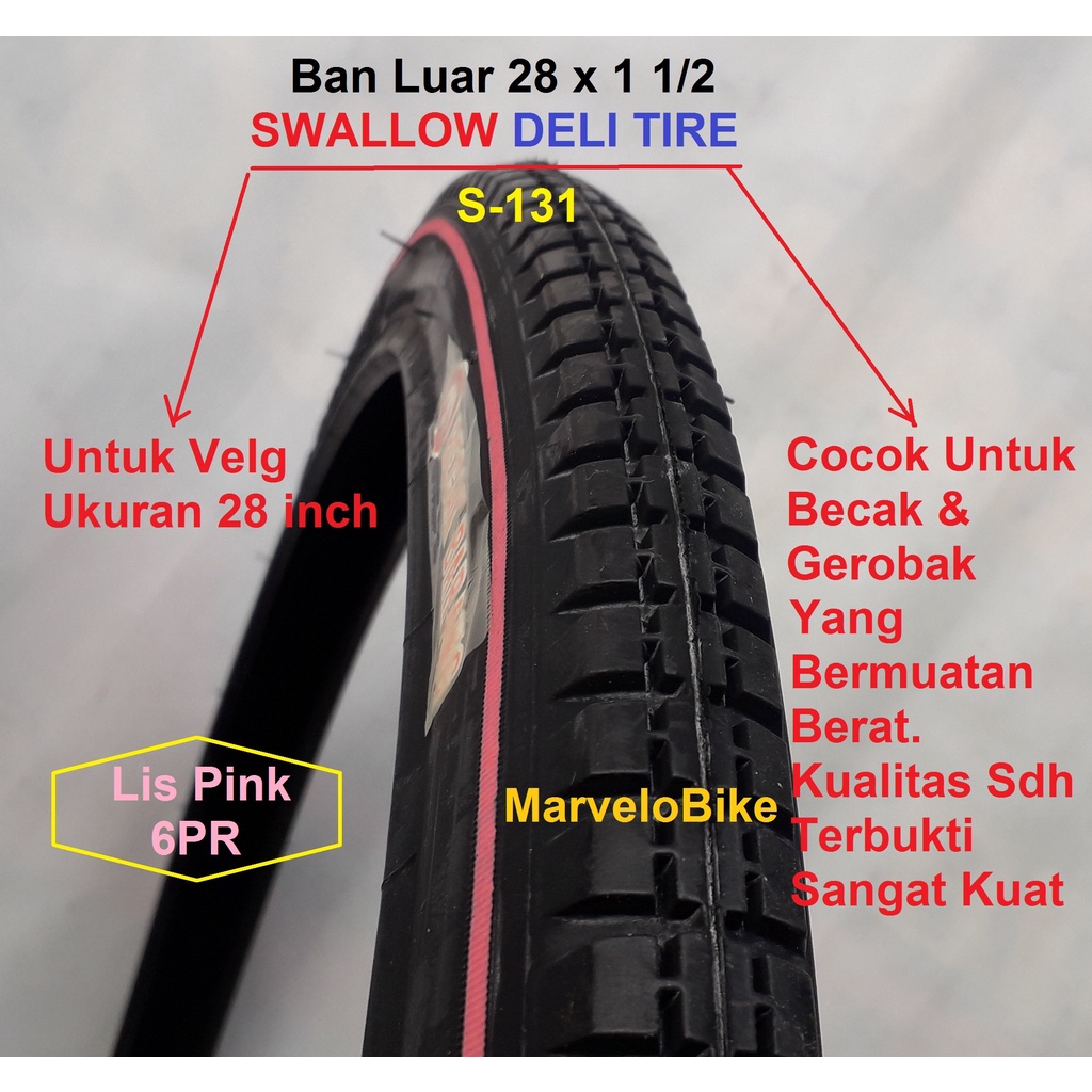 Ban Luar Becak 28 Swallow 6PR