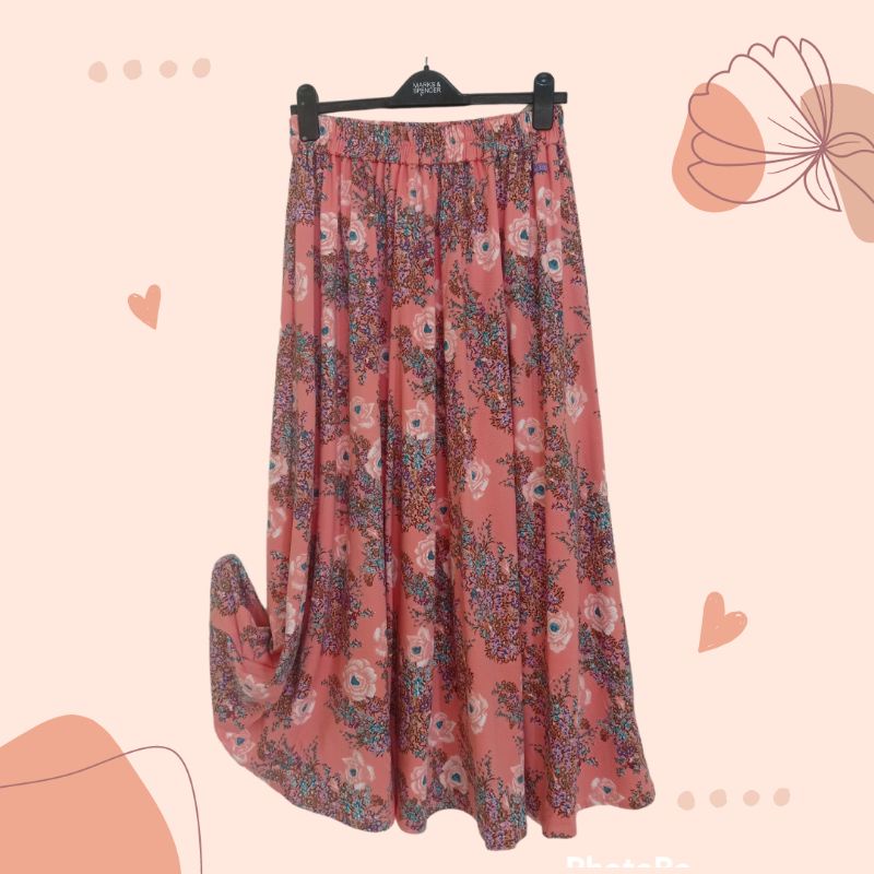 rok jumbo panjang rok motif misbe orange