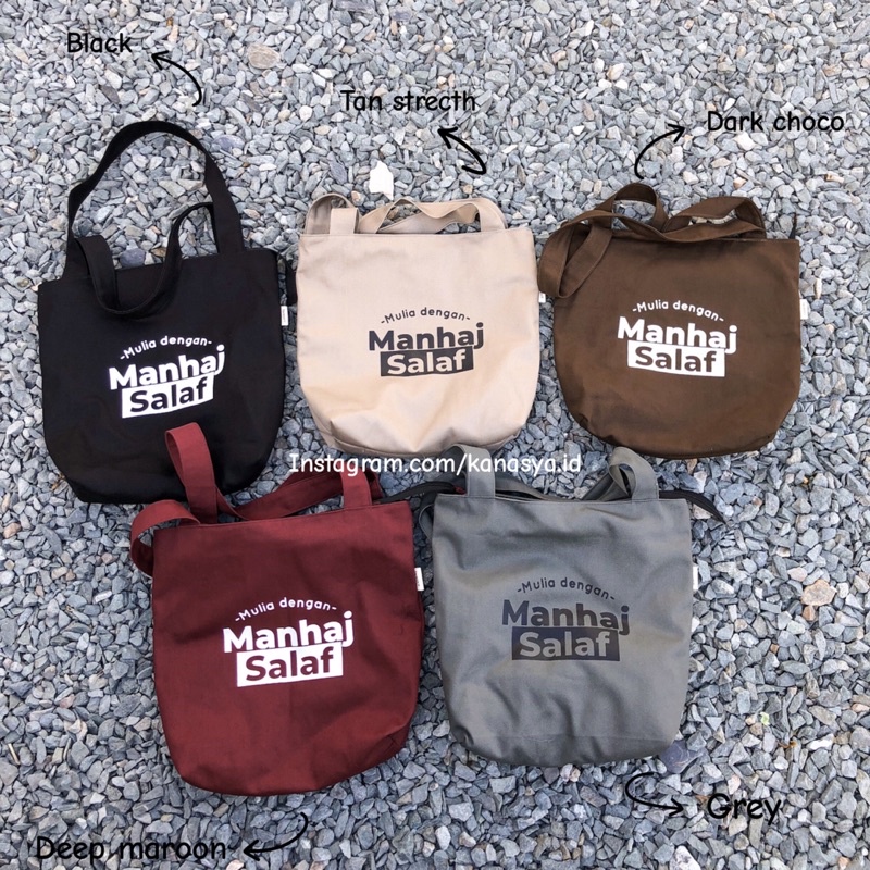 Mulia dengan Manhaj Salaf | Kayrabag | Totebag Kanasya | Totebag Kajian | Totebag ngampus | Totebag Sunnah | Totebag muslim