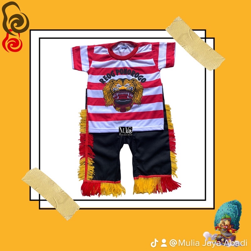 Setelan baju anak motif reog ponorogo murah /Kaos reog anak/kaos reog anak ponorogo murah