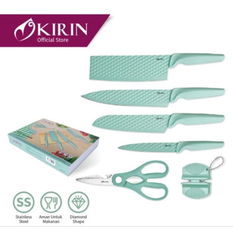 PISAU SET KIRIN KS06 - KNIFE SET KIRIN - PISAU SET ISI 6 - PISAU SET