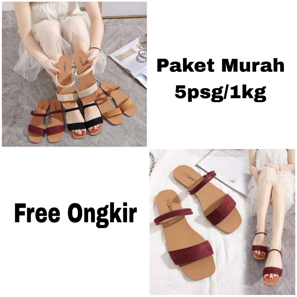 PAKET MURAH SANDAL WANITA F46 (5 PASANG/1KG)