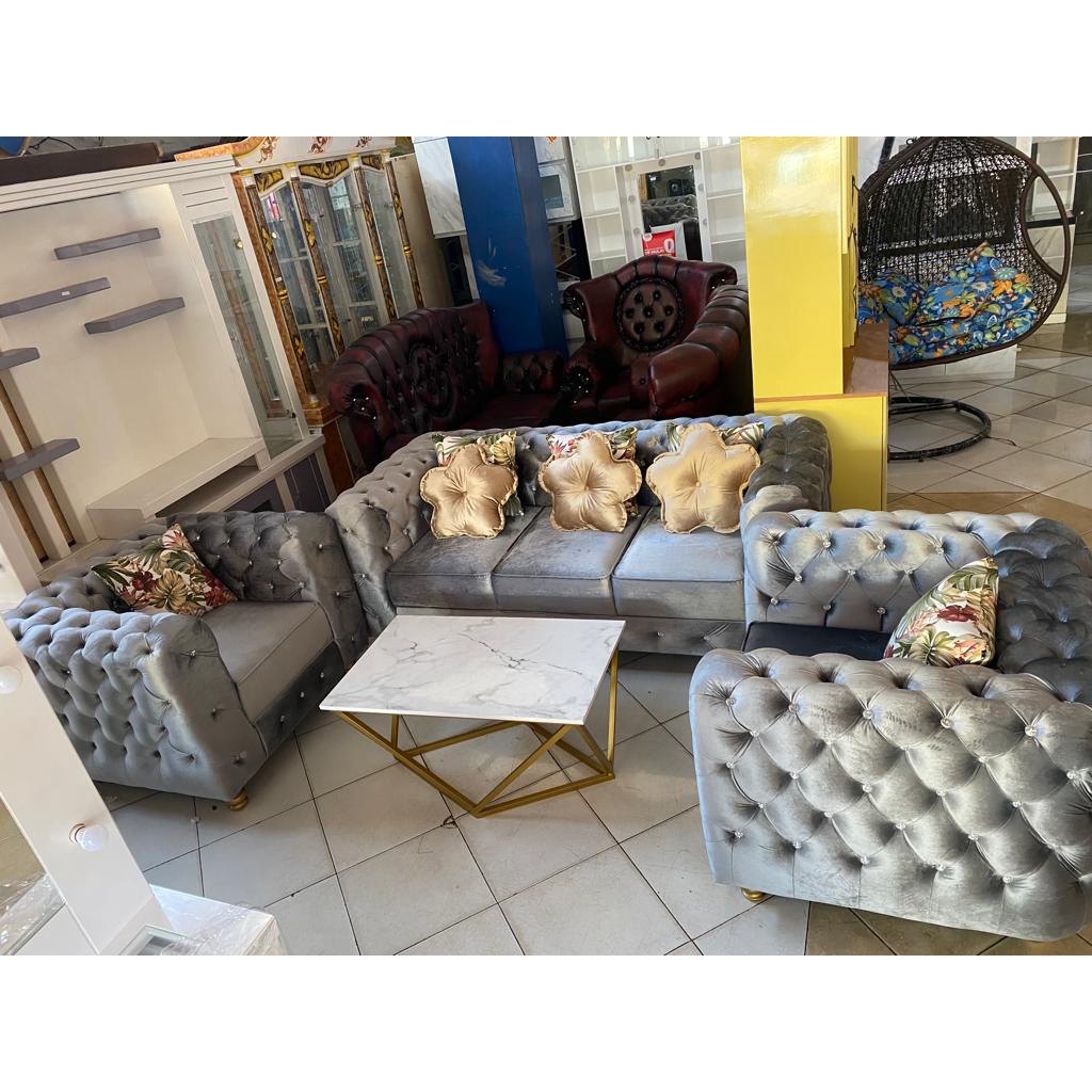 Sofa seribu kancing 311 mewah minimalis + meja HPL