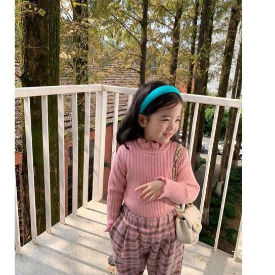 TELAH HADIR Atasan Rajut Anak ala Korea OOTD Atasan Rajut Berhijab Baju Rajut Anak Perempuan Lengan 