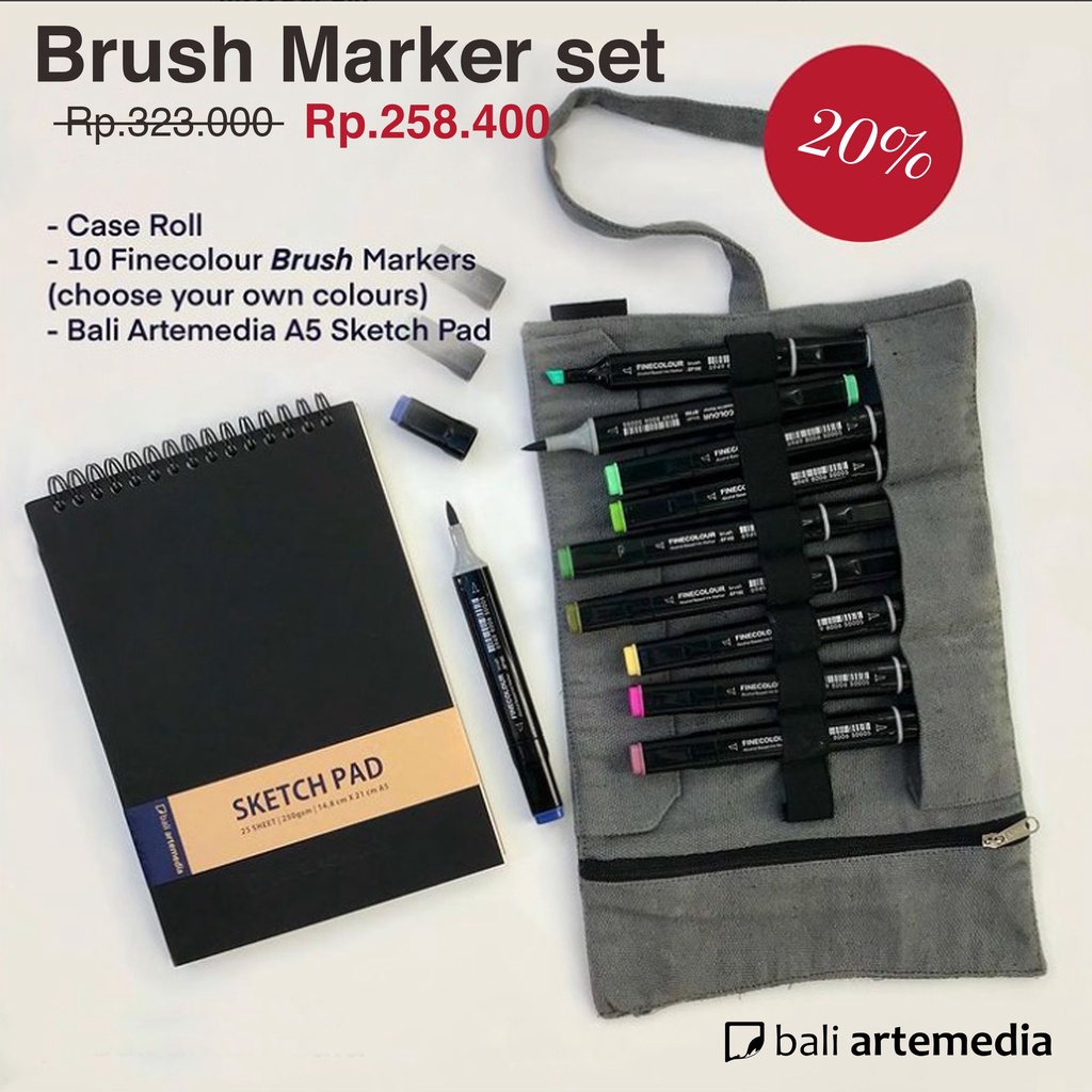 

Bali Artemedia Brush Marker Set