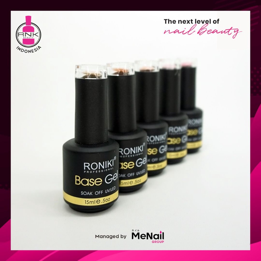 Roniki Rubber Base Gel/Base Coat/Kutek Bening/Nail Rubber/Nail Gel Polish