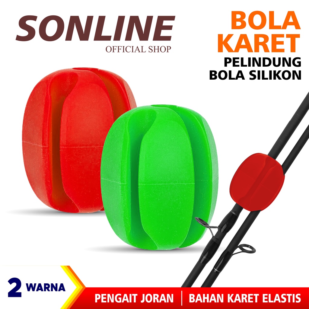 SONLINE Karet Pelindung Joran Pancing Pengikat Joran Pancing Bentuk Telur Bahan Karet Lembut 2 Warna