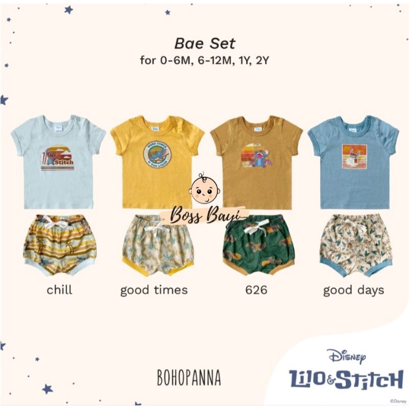 BOHOPANNA - Bae Set Bohobaby (Setelan Pendek Bayi)