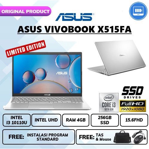 LAPTOP ASUS VIVOBOOK X515FA INTEL CORE i3 10110 LAYAR 15.6 INCH FHD