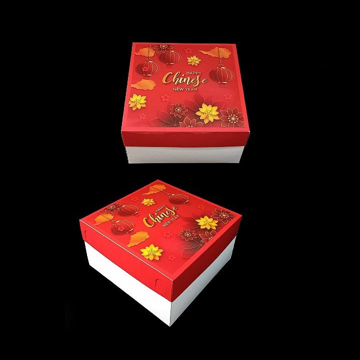 

5 Pcs Box Imlek isi 4 Toples Tabung 600 ml Kadus Cake Bolu Chiffon Lapis Legit Packaging Kue CNY Uk 20x20x12 cm