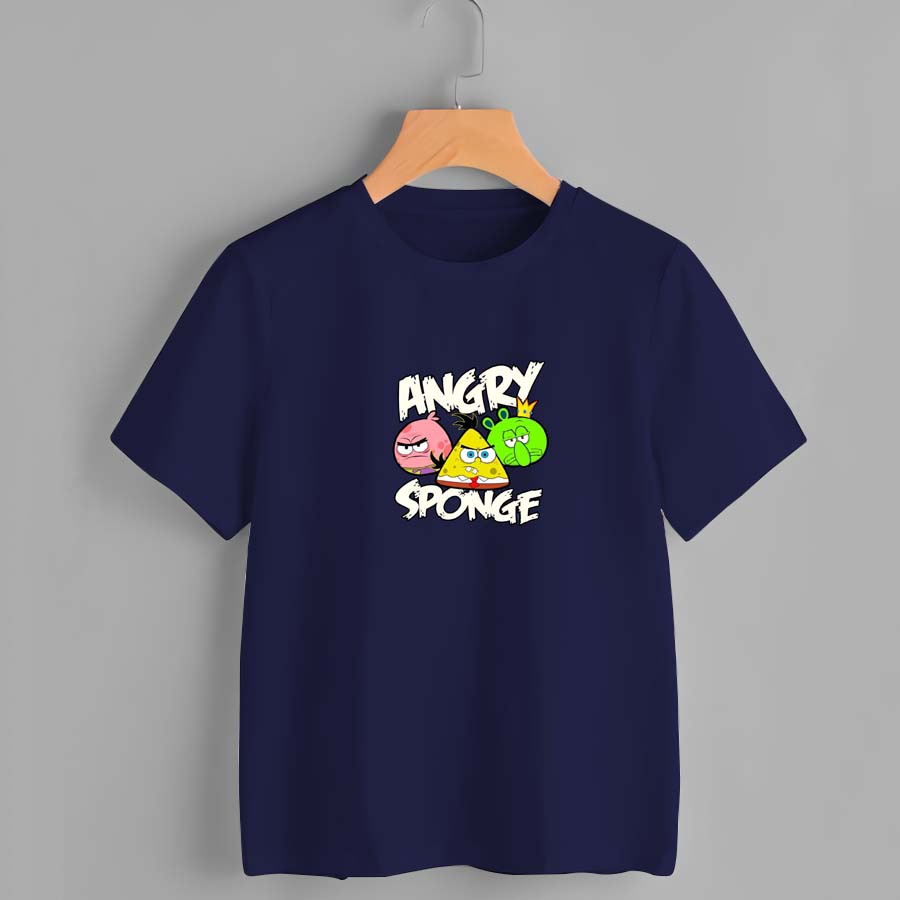 Baju Kaos Distro Anak Laki Laki Umur 1-10 Tahun - Baju Kaos Distro anak KARAKTER ANGRY SPONGE