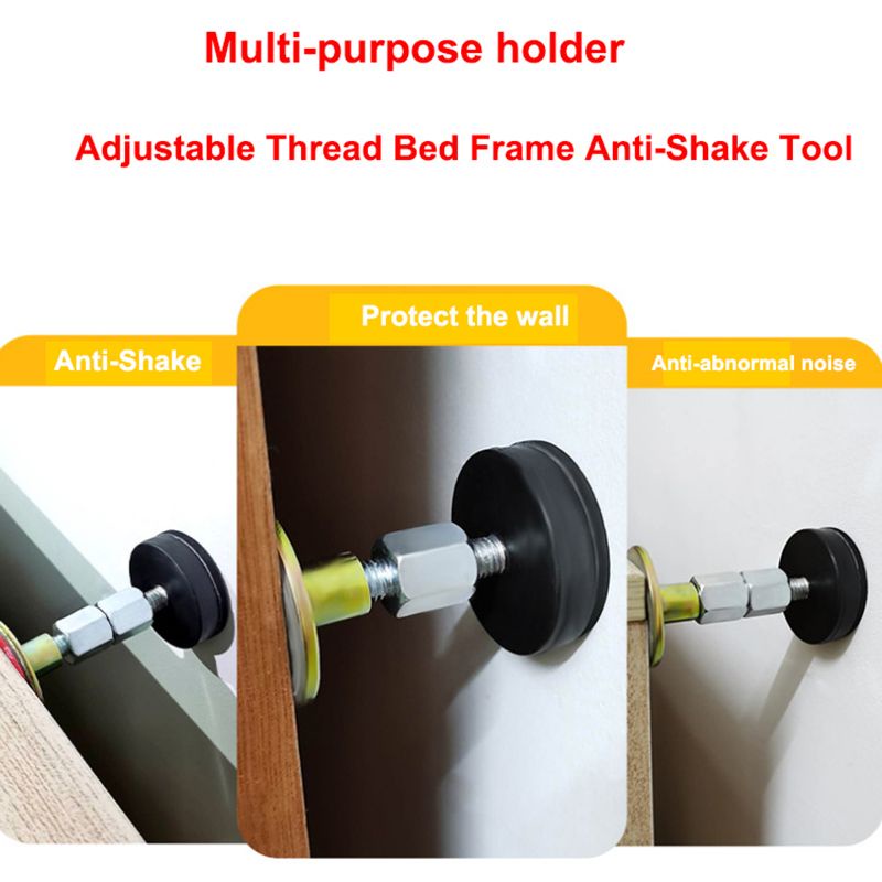 4pcs Alat Penyumbat Bingkai Tempat Tidur Anti Goyang Berulir Adjustable