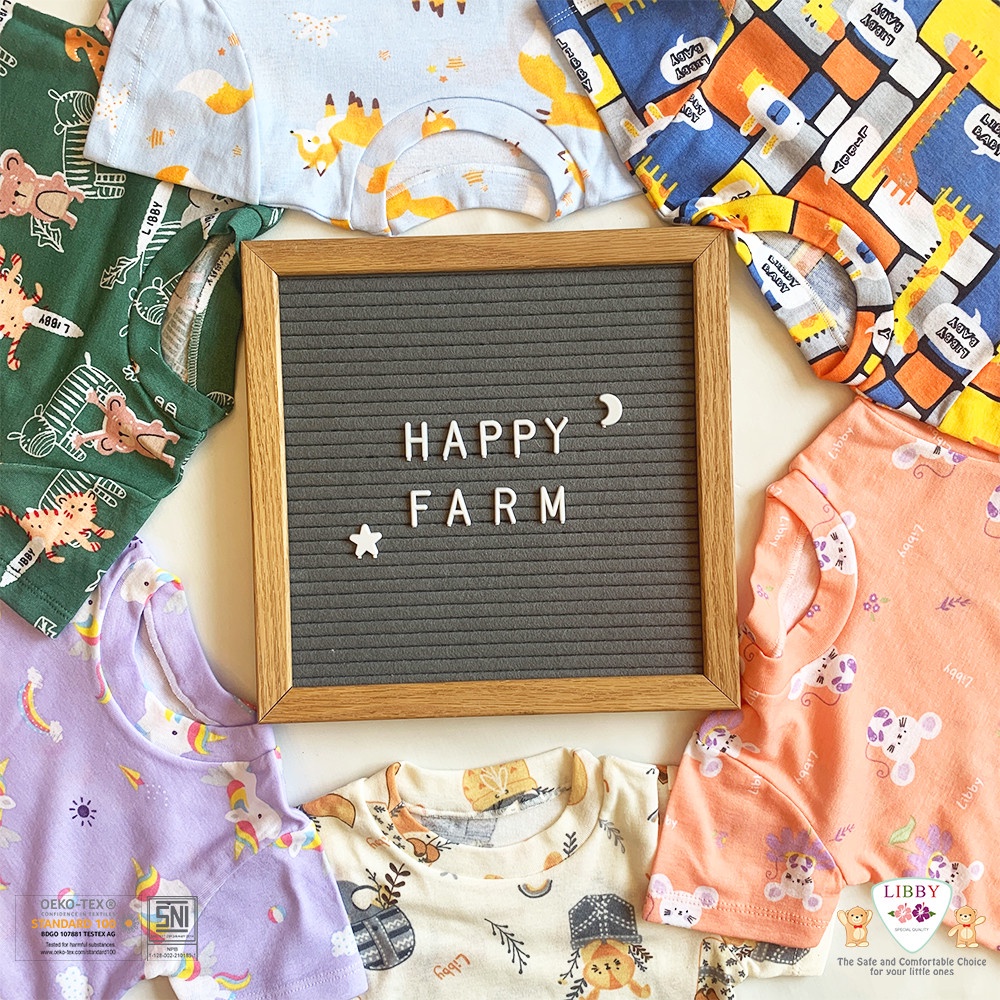 [BUNDLE HEMAT 3stel BOY ] LIBBY (3stel) Stelan Atasan PENDEK + Celana PENDEK Oblong Cotton Motif Print BOY (0-19kg)