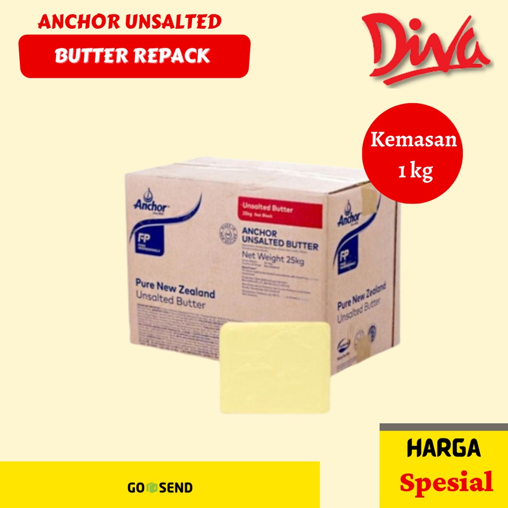 

Anchor Unsalted Butter Los 1KG Khusus Instan