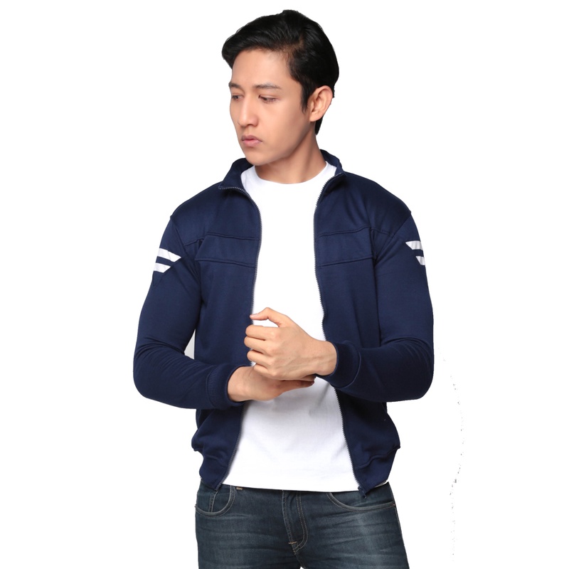 GIOFLO Jaket Terbaru Pria Sporty Casual Abu / JAK 2274