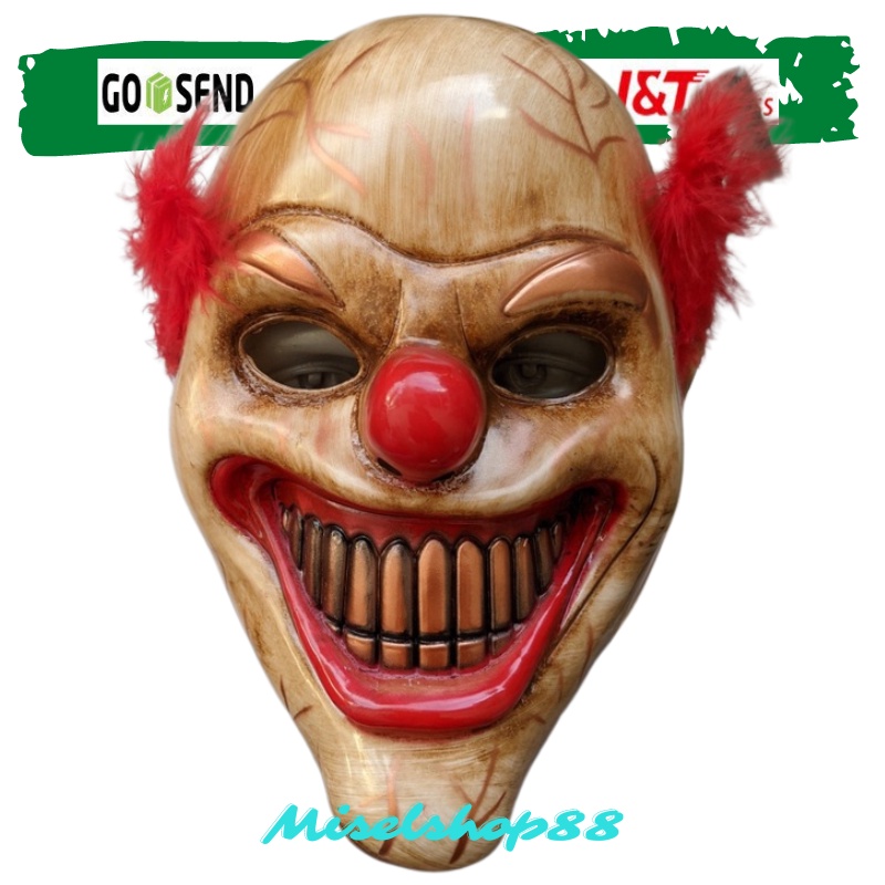 Topeng badut seram scary clown mask halloween
