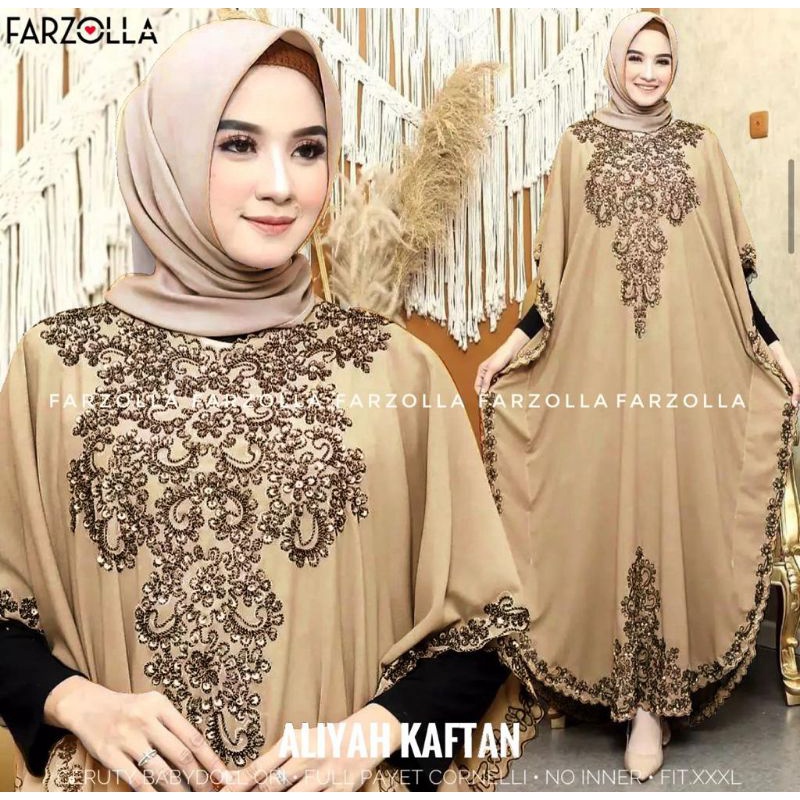 ALIYAH KAFTAN, KAFTAN CERUTI PAYET, KAFTAN ORI SOLO