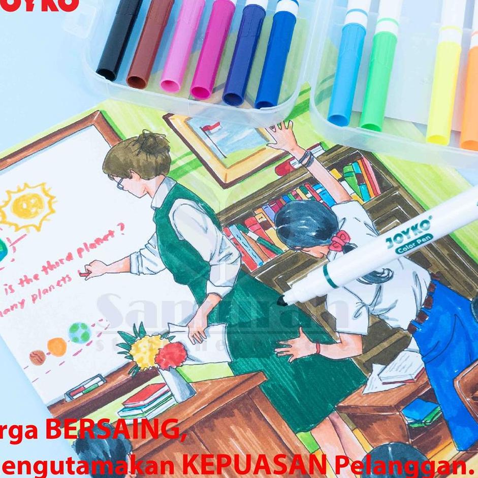 

DFE❊ Spidol Set Joyko 12 Warna CLP 04 Bis Di cuci/ Color Pen CLP-04 Hard Case 12 Colors Washable - For Coloring Paling Disukai