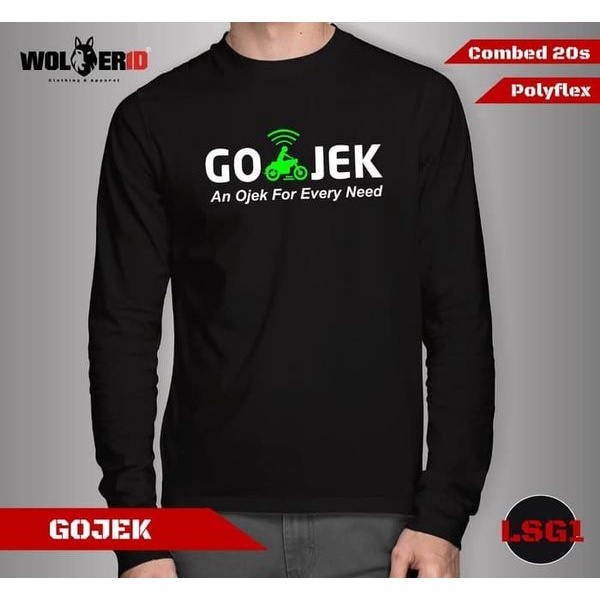 Terbaik Kaos Baju Obral Combed 30 Distro Gojek Driver Ojol Ojek Lengan Panjang