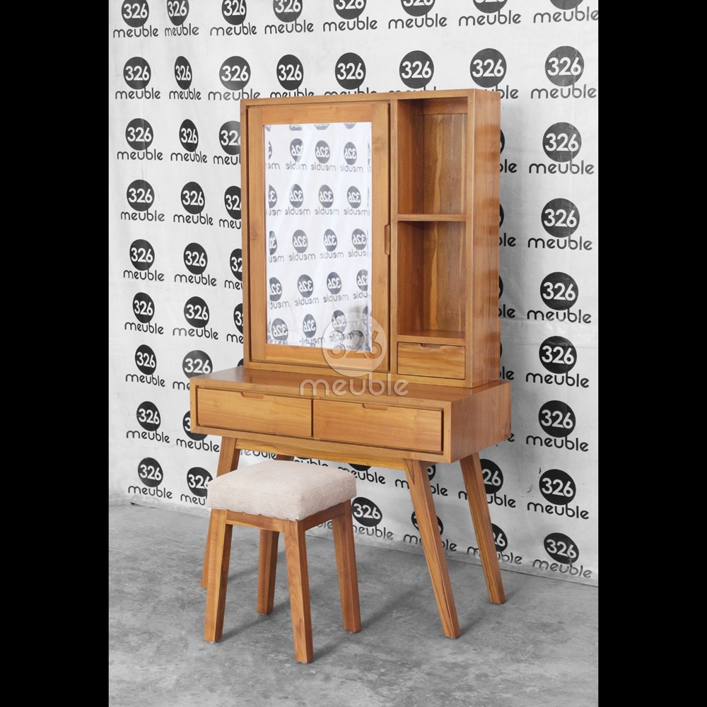 Meja Rias Retro Minimalis Mebel Jepara - Tolet Minimalis Jati