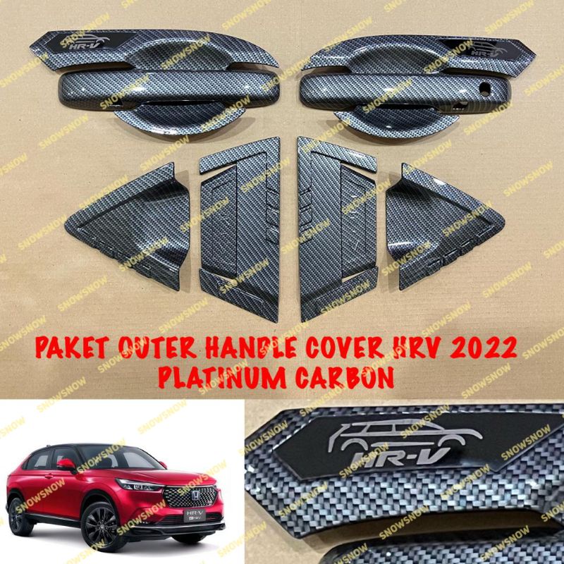 Paket Outer Handle Depan Belakang Honda Hrv 2022 2023 Platinum Chrome Hitam Carbon