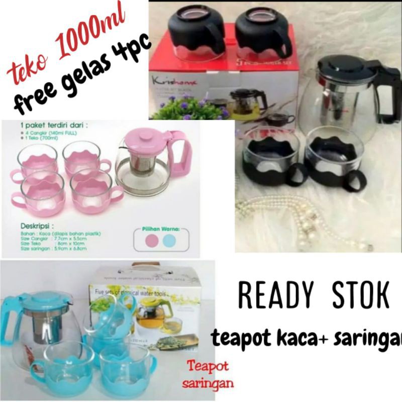 GS001| TEAPOT SET 5 in 1 SUN GLASSES / WADAH TEH