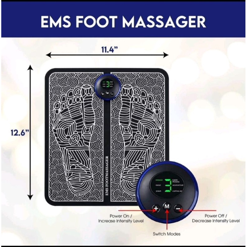 EMS electric foot massager alat terapi akupuntur pijat kaki bio elektrik portable