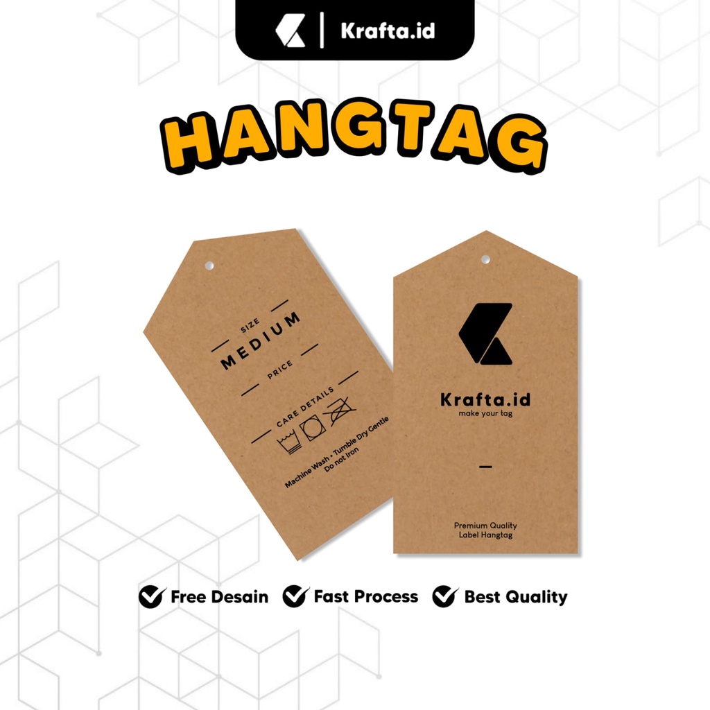 

Label Hangtag Baju Rustic - Kertas Kraft 280 gsm