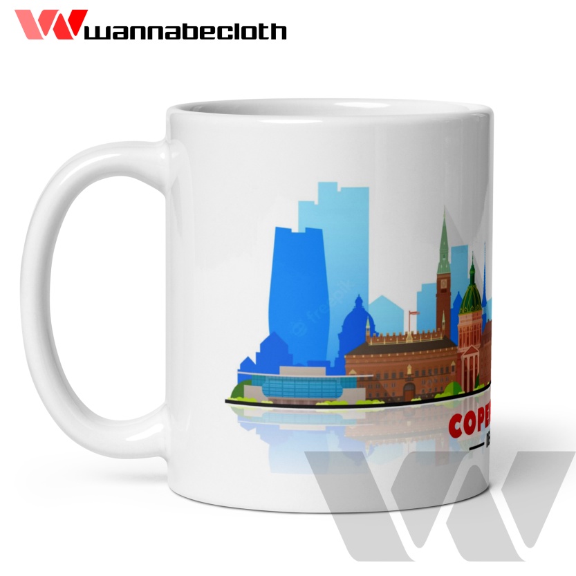 Gelas Copenhagen Denmark Mug Copenhagen Denmark Souvenir Europe Copenhagen Denmark Mug World City v2