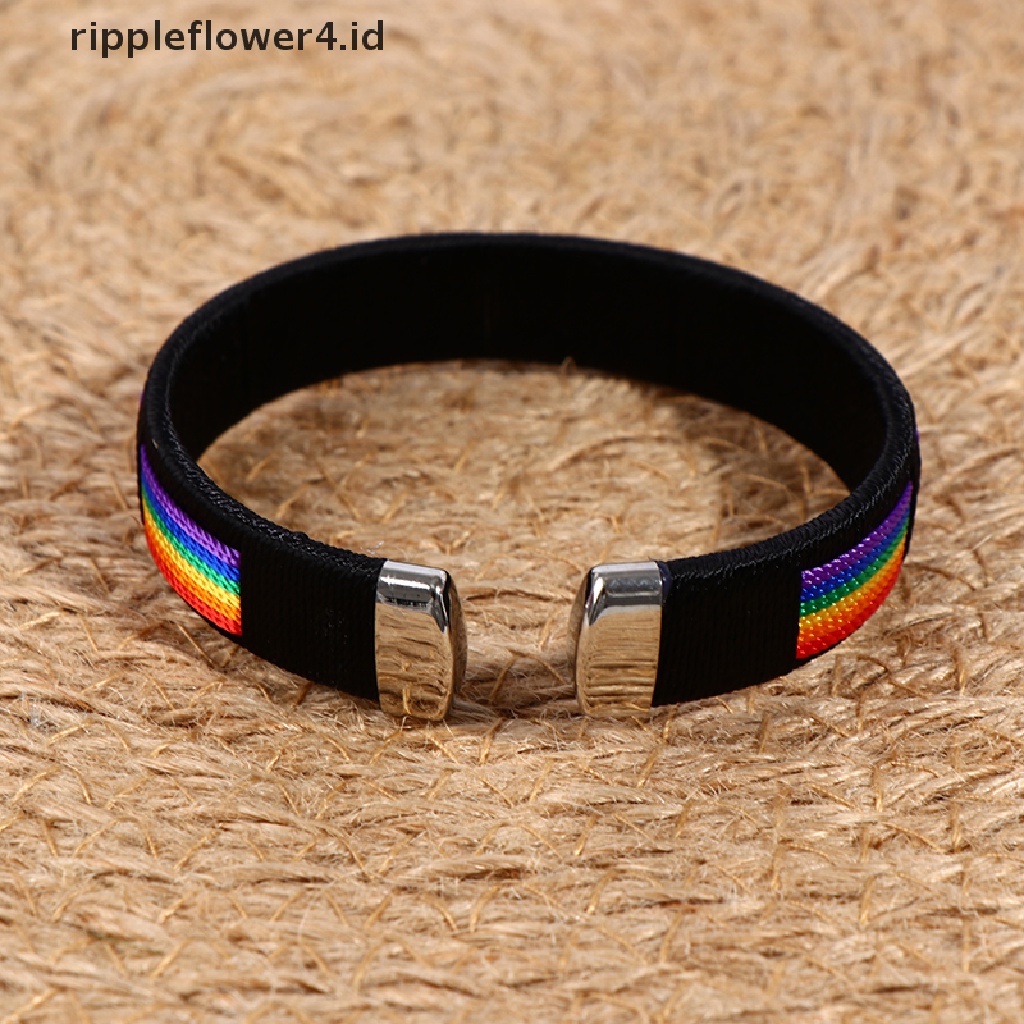 {rippleflower4.id} Lesbians Gays Bisexuals Rain Bangle Bracelets Hujan Couple Gelang Terbuka~